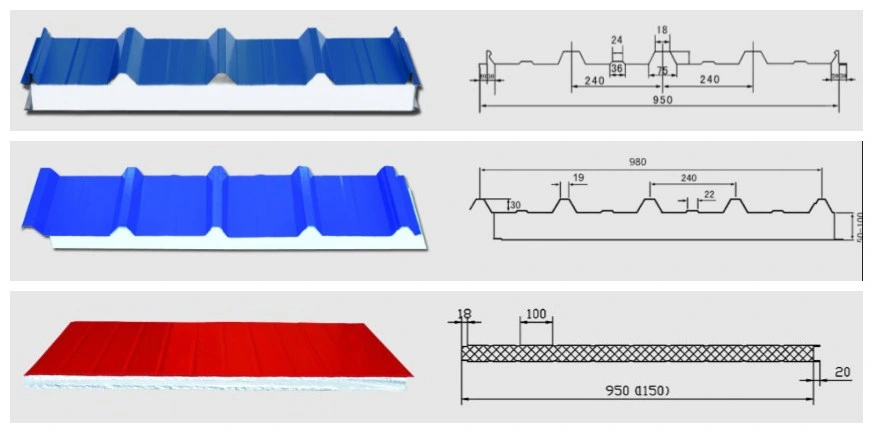 Prefabricated House Metal SIP Wall Board Insulated Z Lock Australian Style EPS/Polystyrene/Styrofoam/Foam/PU/PIR Steel Building Material Sandwich Panel