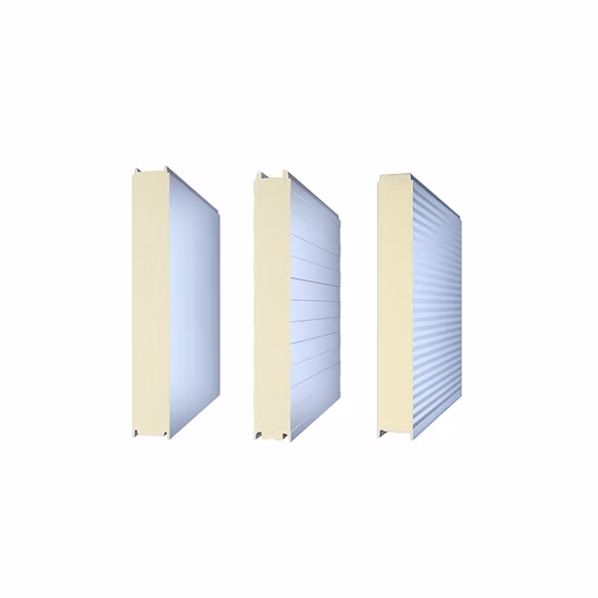 0.4mm/0.5mm/0.6mmfm CE isolation acoustique 50mm 60mm 80mm PUR/PIR/Puf panneau sandwich en polyuréthane pour salles blanches cloison de plafond en Russie